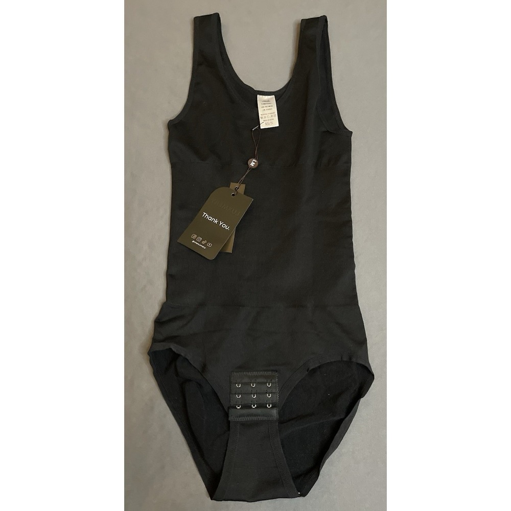 Luxmery Sculpting Bodysuit Womens XS/S Black Firm Shaping Hookโ Closure New!